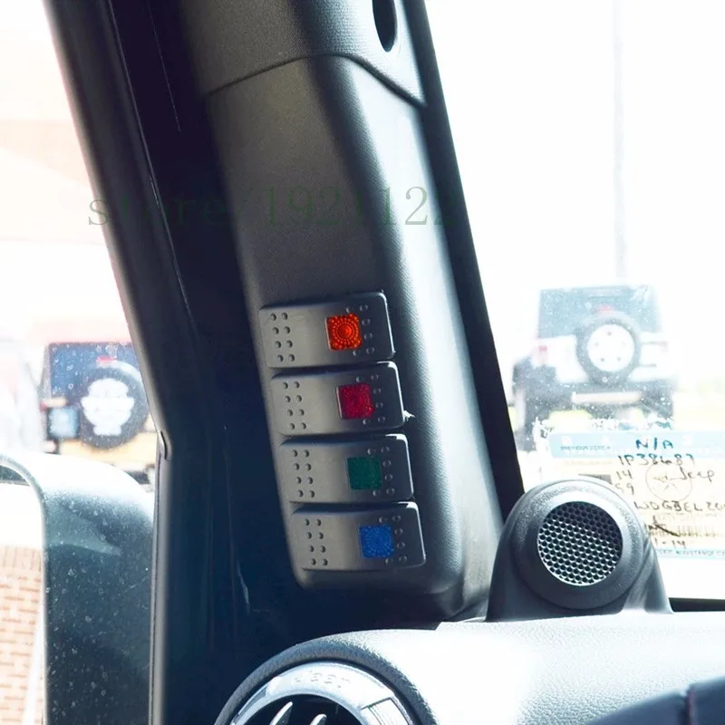 Для Jeep Wrangler JK аксессуары левая рука A-Pillar Pod 4 кулисный переключатель для Jeep Wrangler JK 07-16(левосторонняя модель