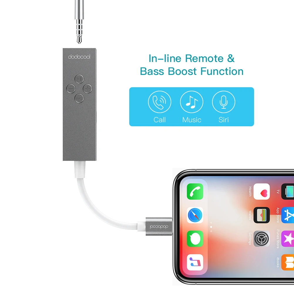 Dodocool MFi Lightning 2 в 1 с 3 5 мм разъем для наушников кабель адаптером зарядного