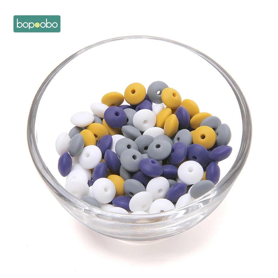 Bopobo, 12 мм, 20 шт., силиконовые бусины, Abacus, чечевица, детский прорезыватель, сенсорные, сделай сам, рукоделие, жевательные, органические бусины, Детские Прорезыватели - Цвет: Navy-Mustard Series