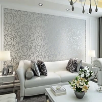 3d embossed wallpaper european modern non woven classic wallpaper bedroom living room gold silver flower wall wallpaper