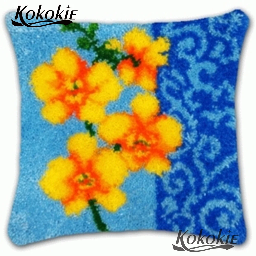 

Latch Hook Pillow cross-stitch cushion Crocheting Rug Kits DIY embroider needlework kits Pillowcase Unfinished embriodered mats