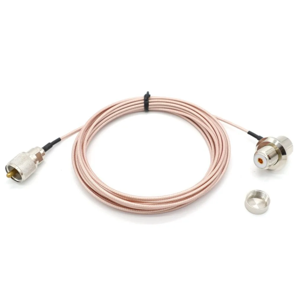 Розовый 5 метров 316 коаксиальный кабель UHF/PL 259 штекер гнездо для QYT YAESU ICOM KENWOOD