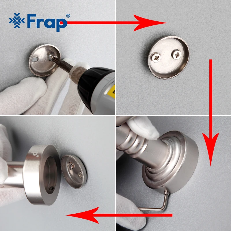 Frap 4 шт. аксессуары для ванной комнаты алюминиевый держатель чашки стеклянные