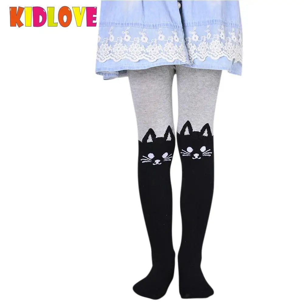 KIDLOVE из хлопка для маленьких девочек милый кот Колготки Чулки мода чулочно