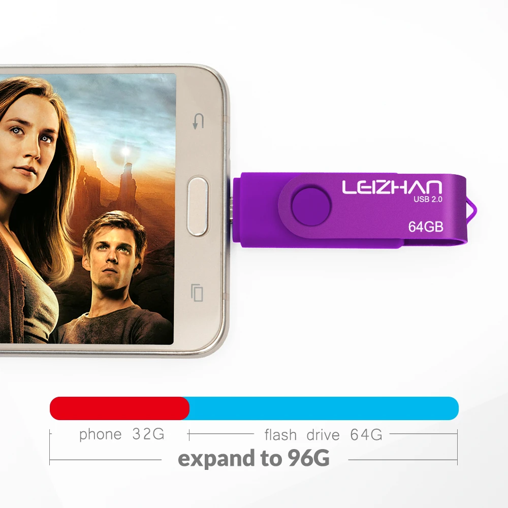 LEIZHAN телефон Memory Stick для Android USB флеш накопитель 128 Гб 64 ГБ 32 16 8 4 Флешка usb 2 0 OTG