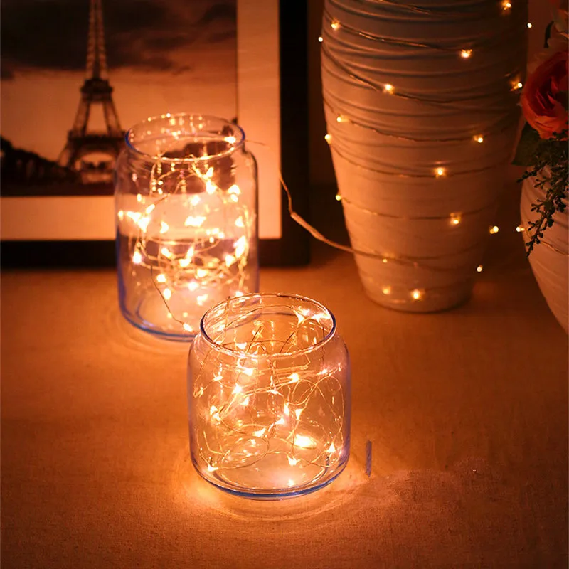 

10M 100LEDs Battery powered LED string lights without remote control flexible silver wire chirstmas holiday party decorative