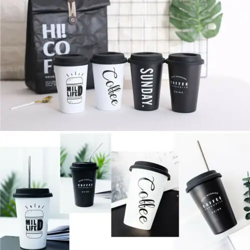 Кружка для кофе на вынос с крышкой оригинальная многоразовая кружка из