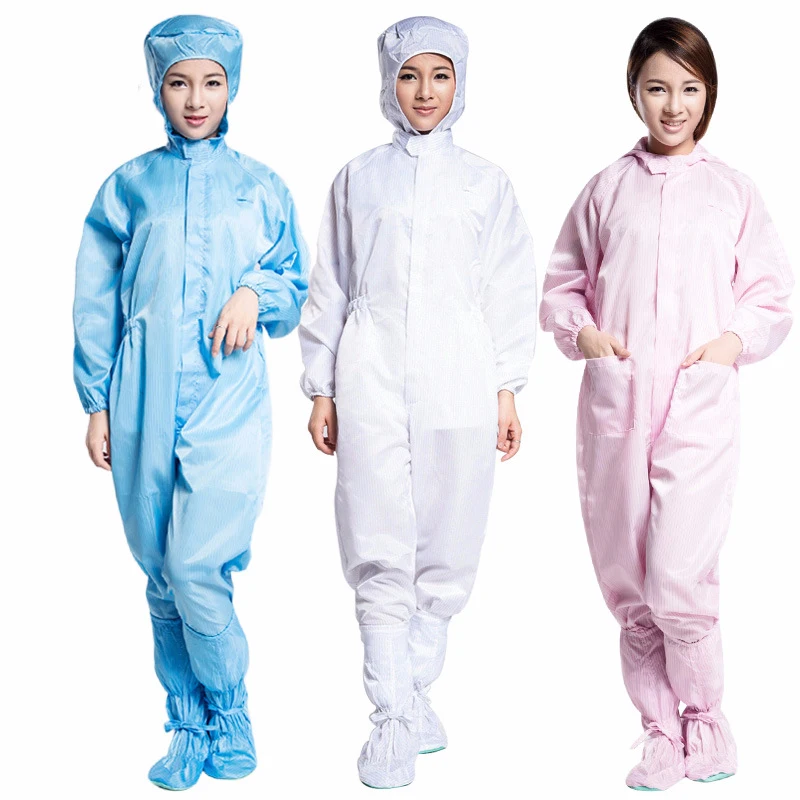 

4 Colors Anti-static Coverall Dust-proof Working Clothes Protective Paint Work Clothing Research Laboratory Hooded jumpsuit
