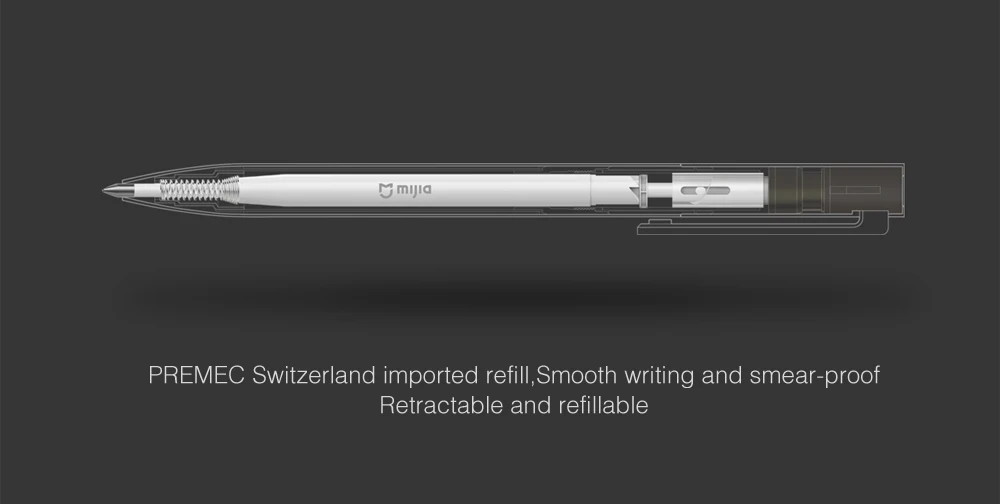 Xiao mi jia металлические ручки вывески выдвижная ручка PREMEC гладкие чернила швейцарская заправка 0,5 мм офисная подписка mi ручки из алюминиевого сплава