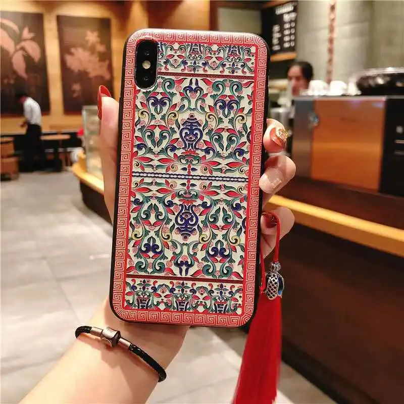 Для iPhone X Китайская традиционная вышивка ремесло чехол для телефона 7 8 плюс