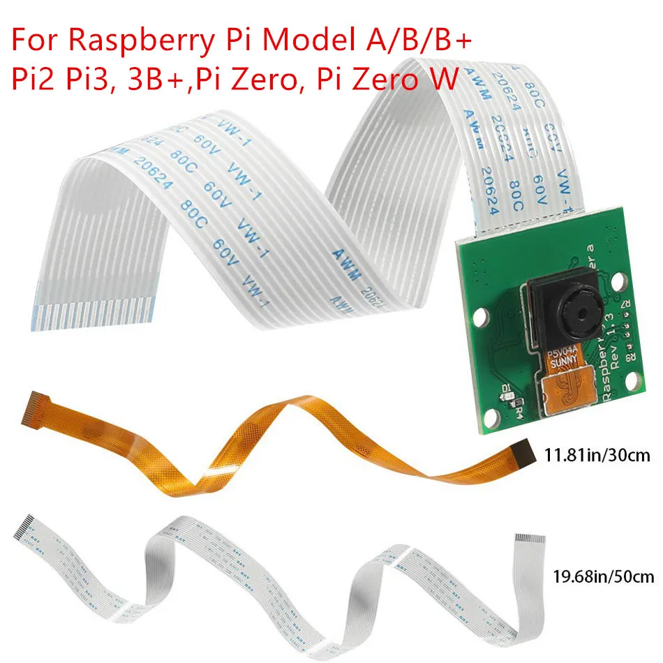 

Raspberry Pi Camera Module 5MP 1080p OV5647 Sensor Video Camera for Raspberry Pi Model A/B/B+ Pi 2 3 3B+ Pi Zero W Flex Cable