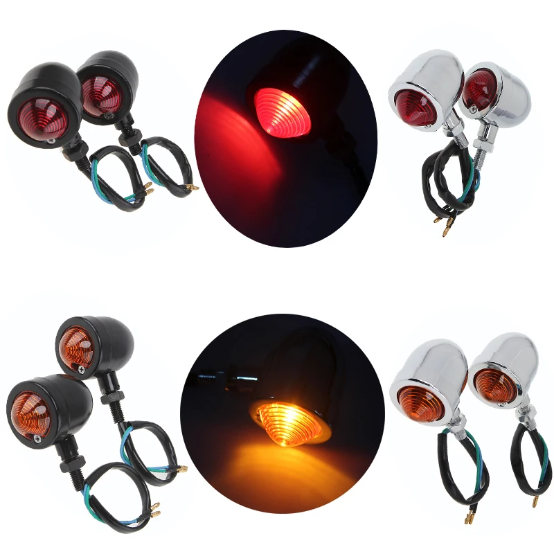 Указатель поворота POSSBAY для мотоцикла желтый/красный индикатор Кафе Racer