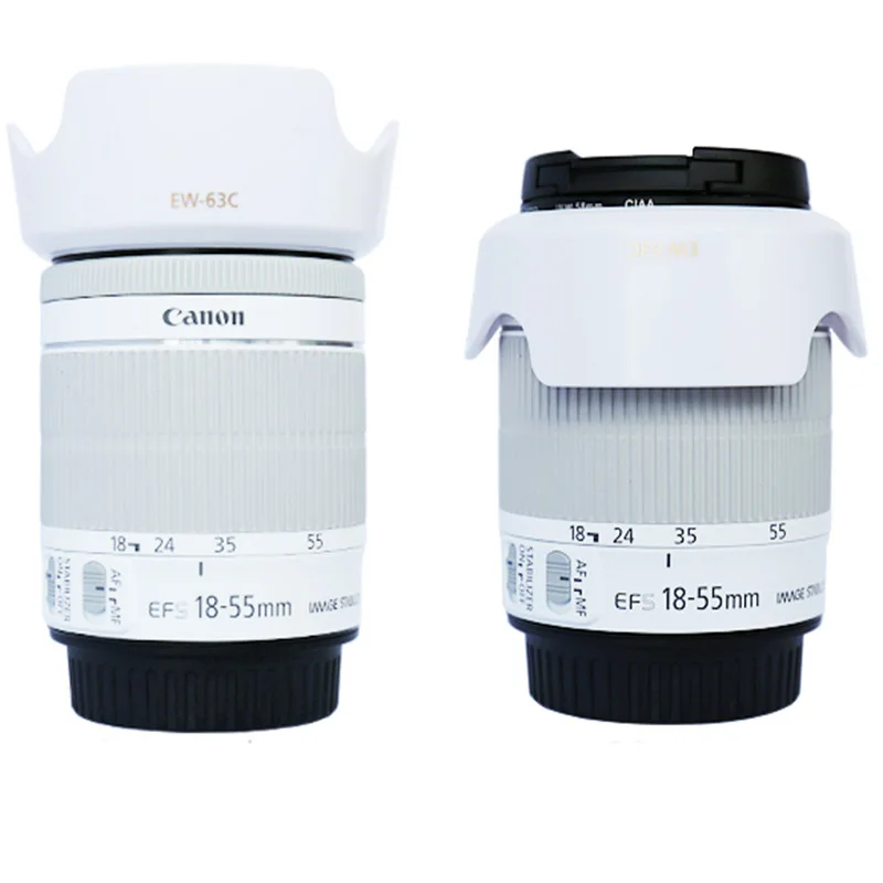 Бленда для объектива камеры White EW 63C EW63C бленда canon 100d 700d 760d EF S 18 55 мм f/3 5 6 IS STM 58 мм|hood