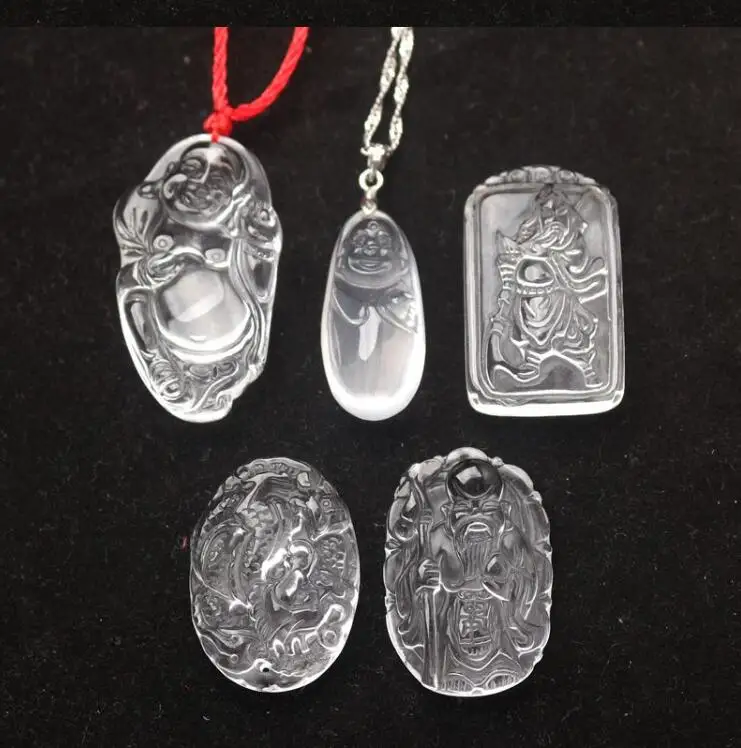 Натуральный белый кристалл Гуань большой живот Будда смех ткань Дракон карта