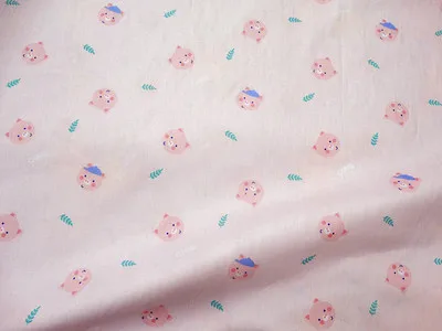 pink B Половина метра мультфильм свинья печати хлопок саржевая ткань для постельных принадлежностей одежда юбка Пыльник детская одежда B148 - Цвет: pink B