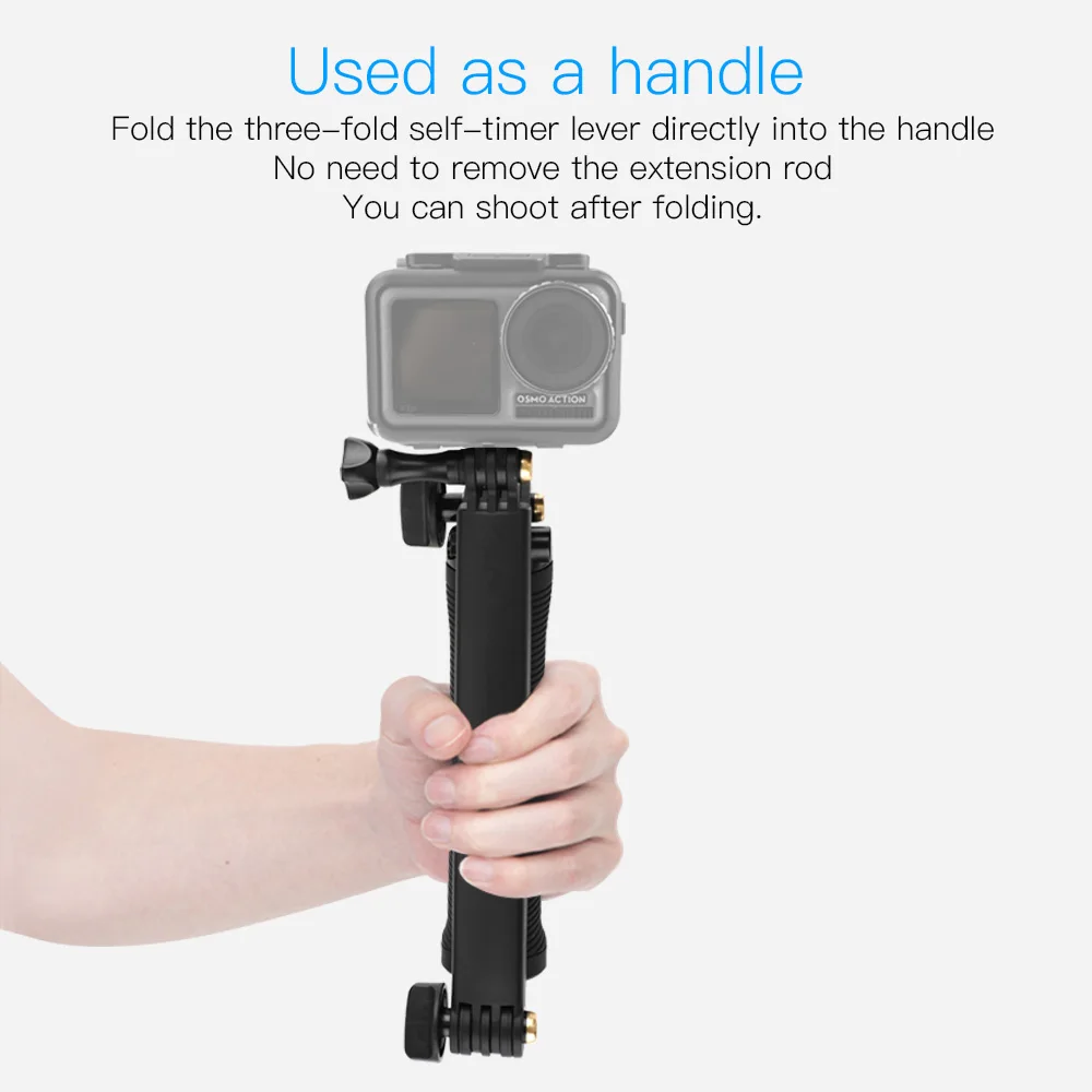 Three-fold Self-timer For DJI OSMO Action Gopro Hero5/6/7 SJCAM Xiaoyi 4K Tripod Selfie Stick Camera Accessories | Электроника