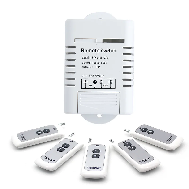 switch w 5 RF 30A беспроводной светильник, таймер нагревателя воды, дистанционное управление, 1 способ, переключатель водяного насоса, умная лампа, гаджеты, 433 МГц, 110 В, 240 В - Цвет: switch w 5 RF