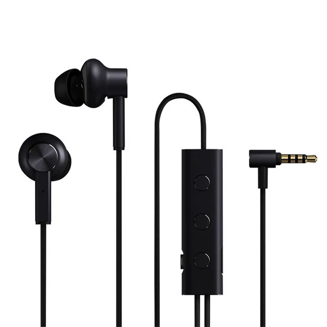 Черный Оригинальные наушники Xiaomi ANC, активные наушники с шумоподавлением, разъем 3,5 мм, интерфейс в уши, микрофонное управление для смартфонов Xiaomi - Цвет: Черный