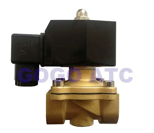 GOGO AC220V 24V DC 12V 2-ходовой латунный Соленоидный клапан вакуумный-1bar-1bar 3/8 дюйма
