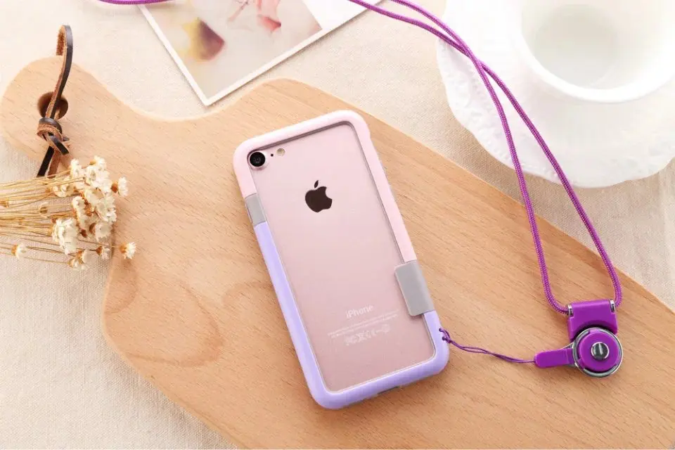 Для iphone X 6 6s 7 8 plus, чехлы, бампер, гибридный Цвет, TPU PC, чехол для телефона apple 6 6s, милый, двойной цвет, Coque Capa, без веревки - Цвет: 8