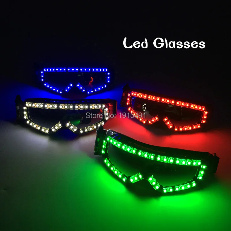 Трендовые ослепительные DJ Бар Led Rave Party лыжные очки светящиеся рождественские