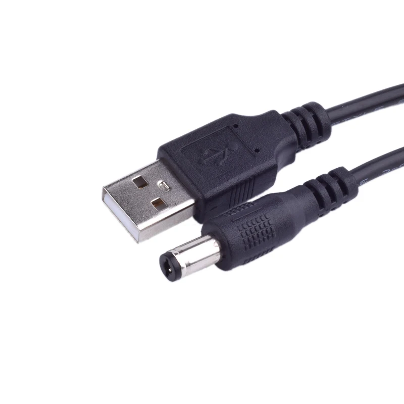 Разъем питания постоянного тока USB преобразует в 5,5*2,5 мм/DC 5,5x2,5 Белый Черный l-образный прямоугольный разъем с разъемом шнура usb-кабель - Цвет: Black l Shape