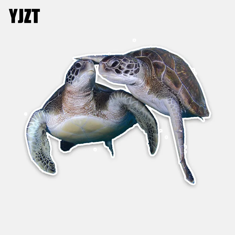 

YJZT 14.9CM*11CM Personalized Animal Two Marine Organism PVC Car Sticker Decal Accessories 5-0313