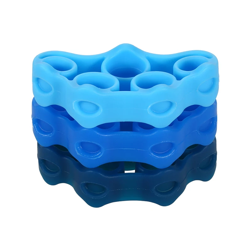 

3pcs Silicone Finger Strength Exerciser Pull Ring Hand Grip Strengthener Hand Resistance Band Finger Trainer