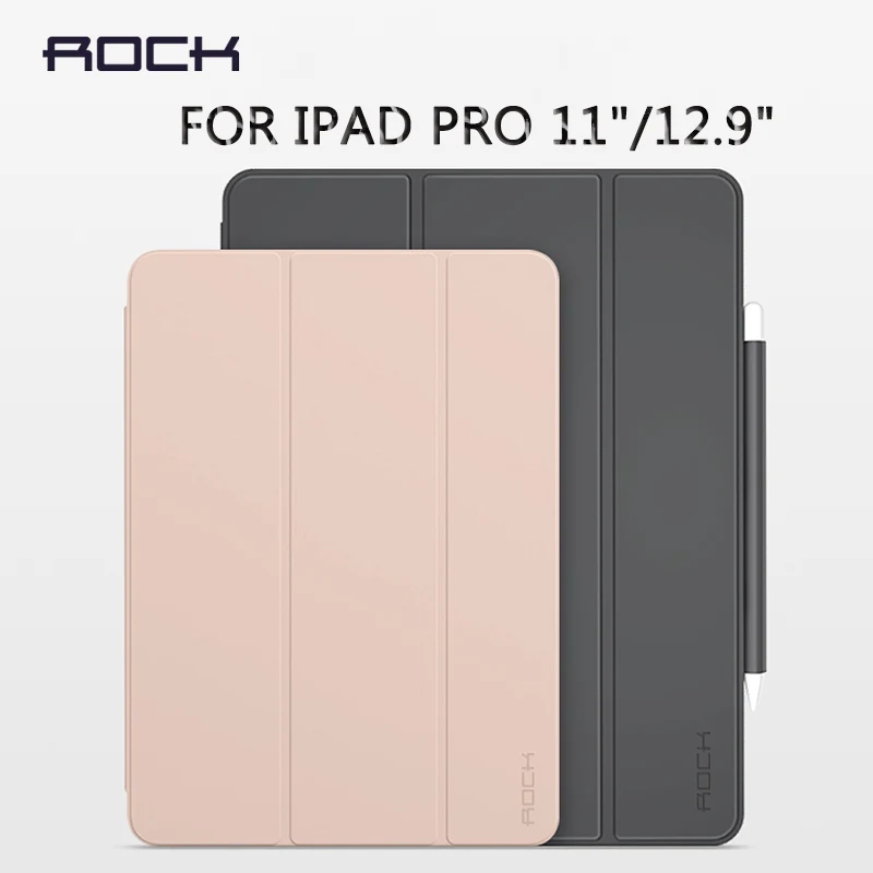 Для iPad Pro 12 9 чехол с карандашом ROCK PU TPU мягкий для магнитного автоматического