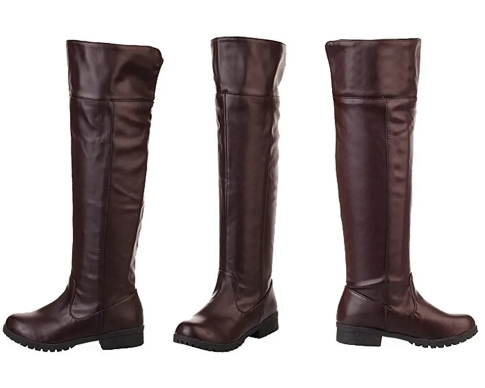 

Attack on Titan Shingeki No Kyojin Cosplay Long Shoes Boots Brown Black