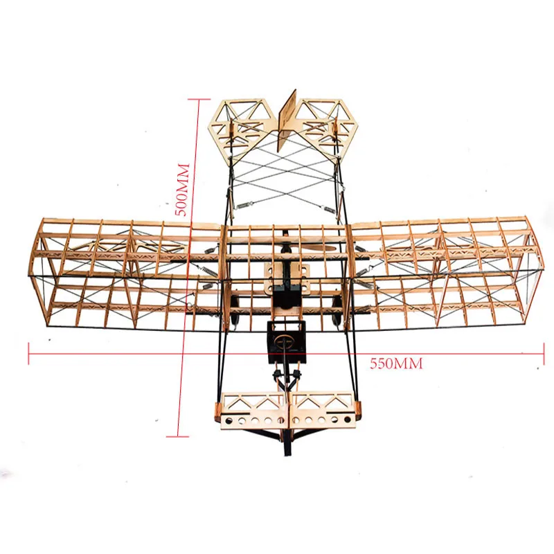 Wright Brothers Curtiss толкатель 1911 Винтаж 550 мм размах крыльев самолетик из пробкового