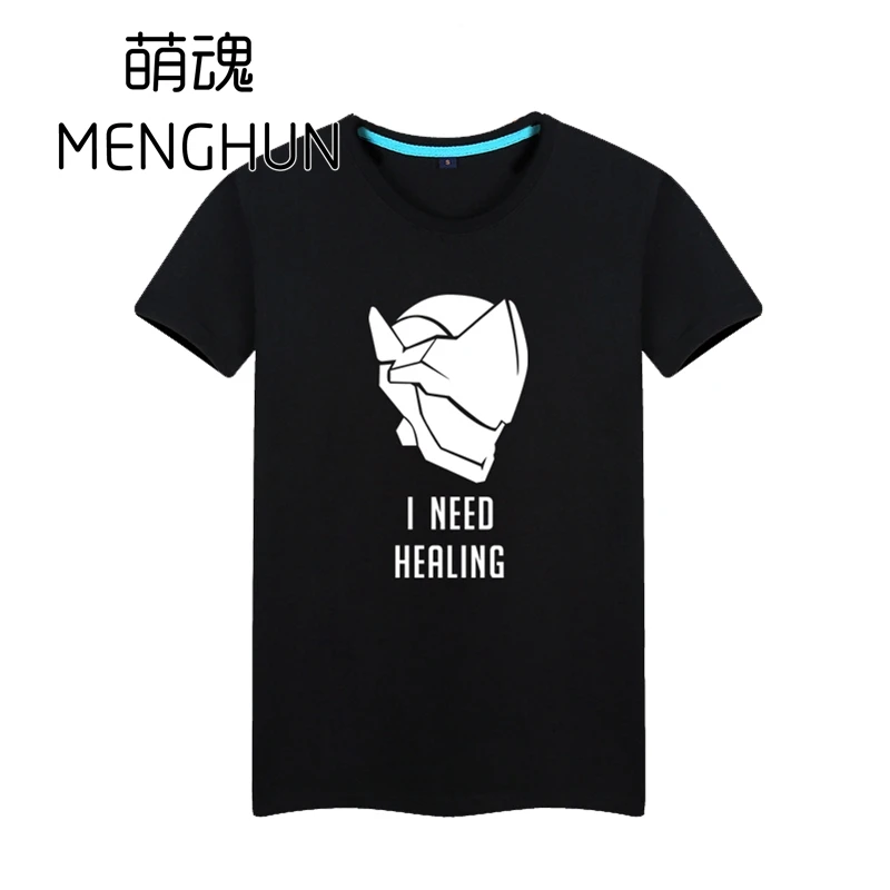 Новые футболки OW fans футболка с короткими рукавами из 100% хлопка Genji I need healing