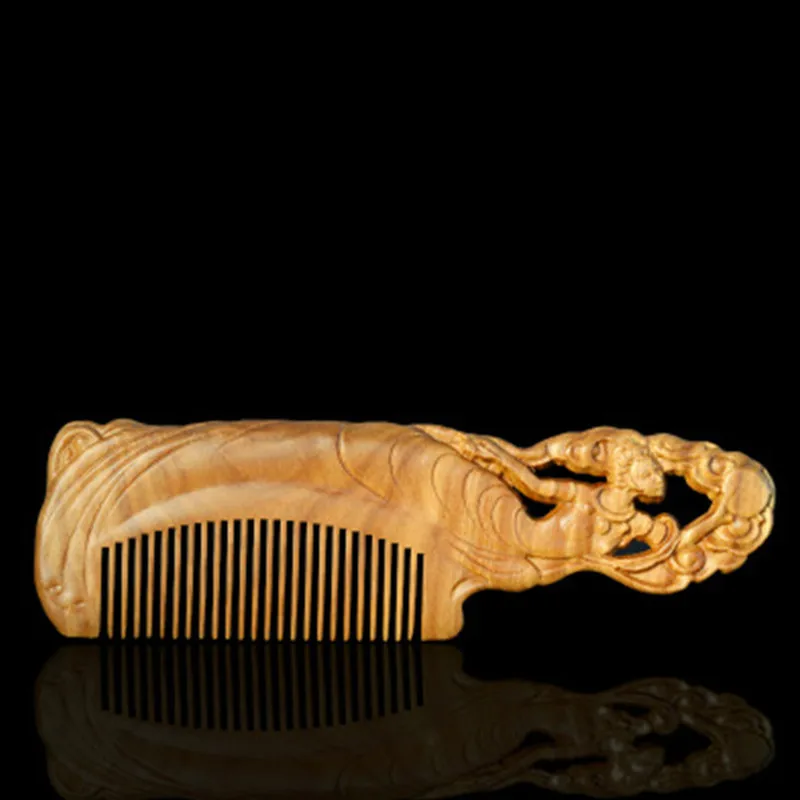 

Professional Handmade Hair Comb Health Care Anti-static Massage Wooden Comb 100% Black Sandalwood Comb Wedding/ Birthday Gift