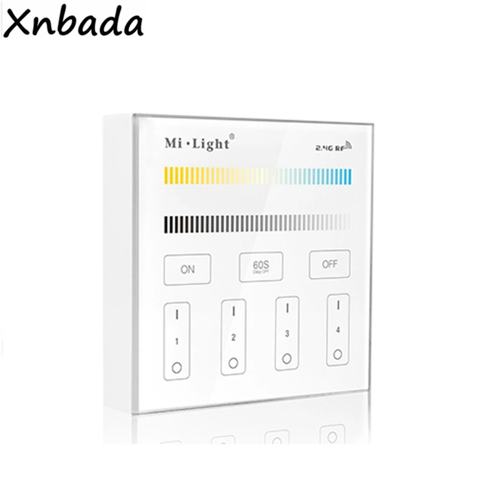Milight MiBoxer 2 4G T2 4 зоны CCT настроить Smart Led сенсорный Панель пульт дистанционного