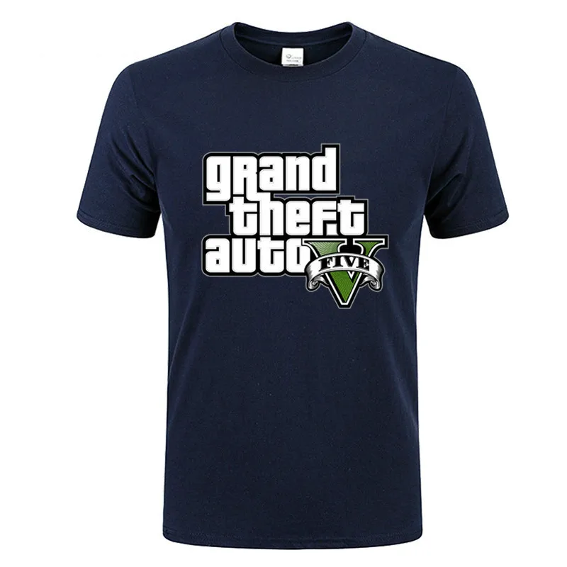 Новый летний стиль Хлопковая мужская одежда Grand Theft Auto 3D GTA 5 футболка с логотипом