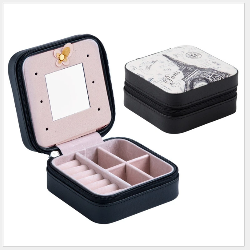 Новая популярная кожаная коробка переносная для ювелирных изделий Портативный