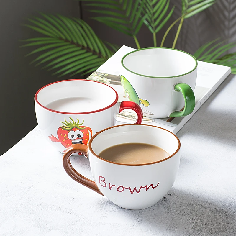 Милая кофейная кружка чашки для завтрака чая и кружки с ложкой керамическая