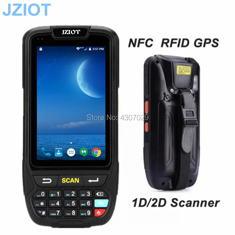 Android 7 0 прочный Восьмиядерный Портативный 4G Wifi GPS NFC RFID считыватель 1D 2D сканер