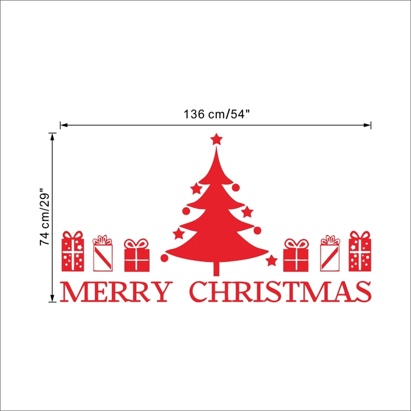 

merry christmas tree quote holidays wall stickers room decor 050. diy vinyl gift home decals festival mual art poster 3.5