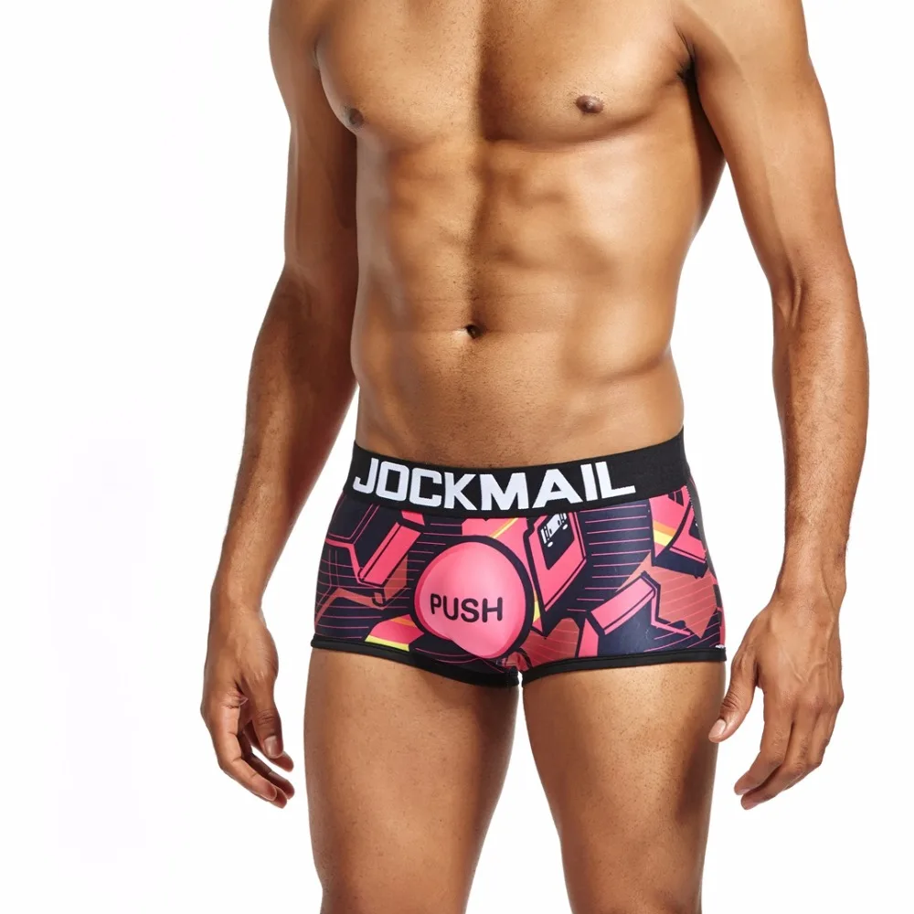 Бренд jockmail мужские трусы боксеры шорты сексуальные мужские трусы-боксеры marca cuecas пестрые трусы нижнее белье