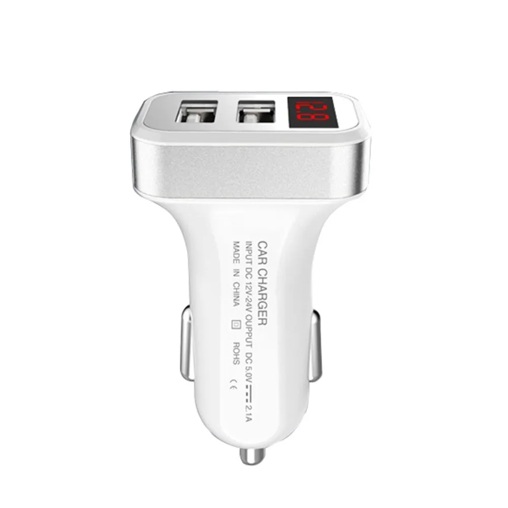 Франшиза 2019 5V 2.1A 2-портовое USB Автомобильное зарядное устройство со светодиодным