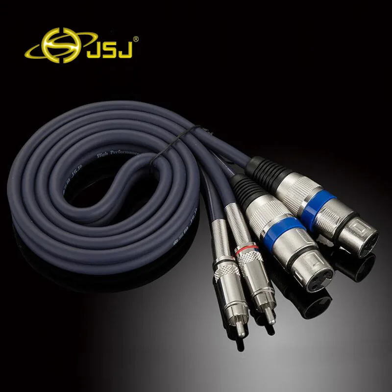 Аудио кабель двойной XLR мать к RCA Усилитель мощности линии mixer JSJ 205 Прямая