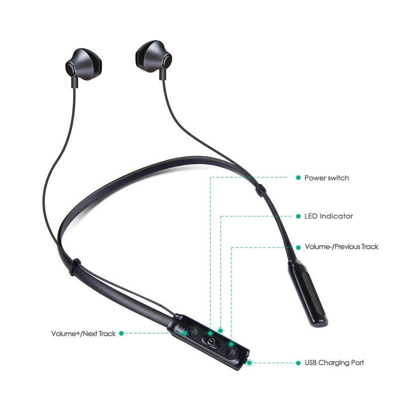 Беспроводные стереонаушники M &amp J Curled bluetooth-гарнитура для спорта на открытом