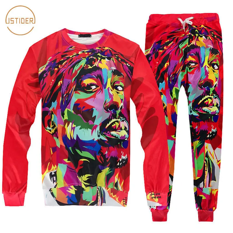 Спортивные костюмы ISTider 2Pac для мужчин и женщин спортивные штаны + толстовка с