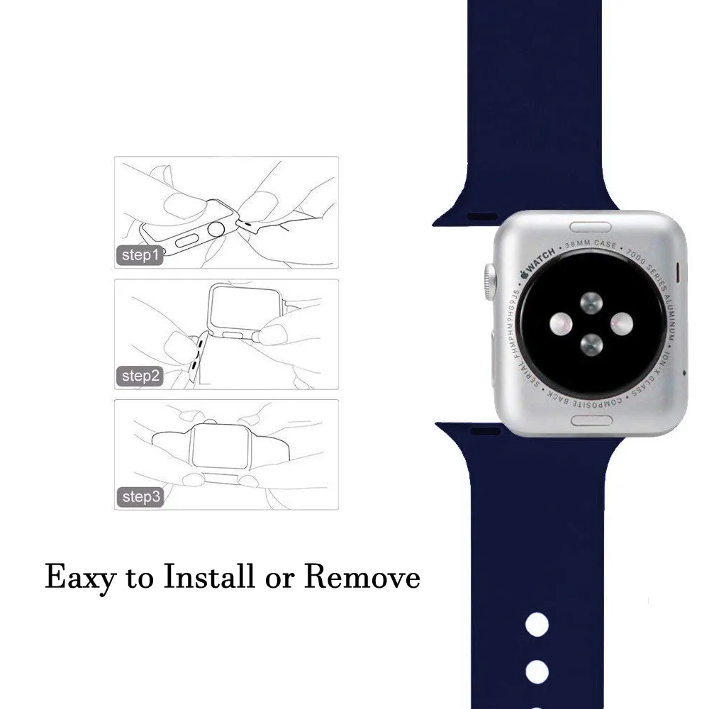 Ремешок для Apple Watch 4, 5, ремешок 44 мм, 40 мм, iWatch 5, 4, 3, 2, 1, ремешок 42 мм, 38 мм, спортивный силиконовый ремешок, браслет, Ремешки для наручных часов