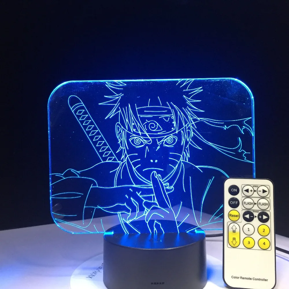 Аниме Наруто 3D лампа Ночной светильник креативная электрическая Иллюзия