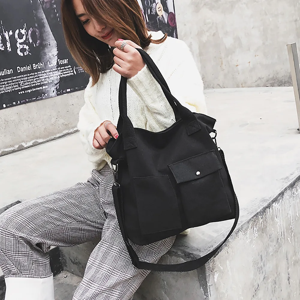 Простая женская сумка простая портфель Холщовая Сумка на плечо carteras mujer de hombro y