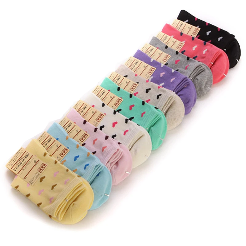 Носки женские однотонные в горошек с ромбовидным принтом | Женская одежда