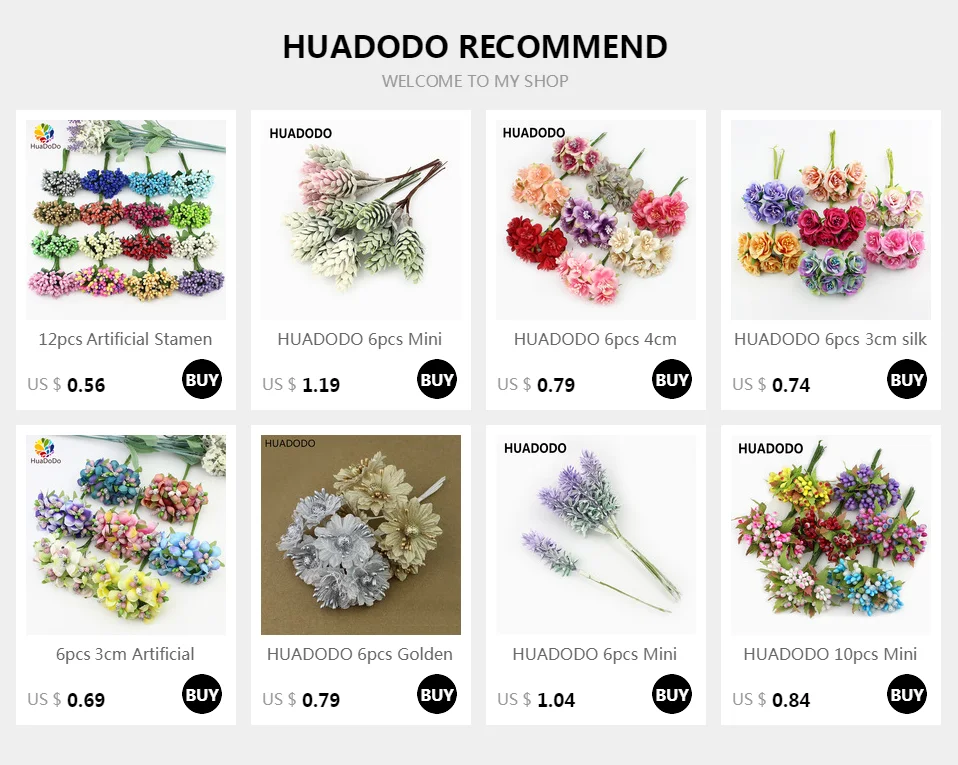 HUADODO, 6 шт., Мини искусственные растения, искусственные цветы для свадьбы, Рождественский Декор, сделай сам, скрапбукинг, венок, искусственные цветы
