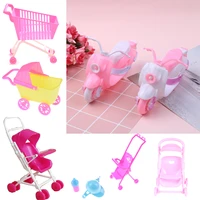 8style plastic car toy plastic car toy for girl doll dollhouse miniature furniture plastic stroller bike car motorcycle